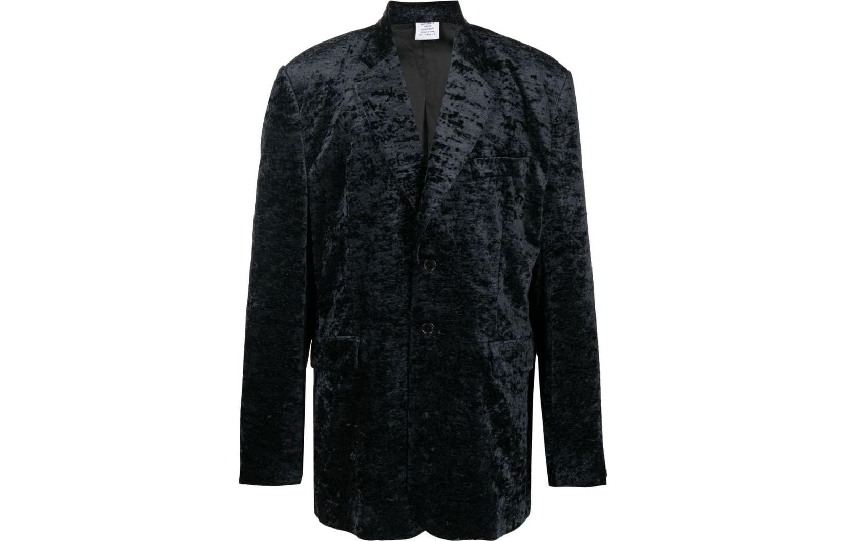 Vetements FW22 Oversized Single-Breasted Jacket Black ( Long Sleeve) UA53JA100B2700