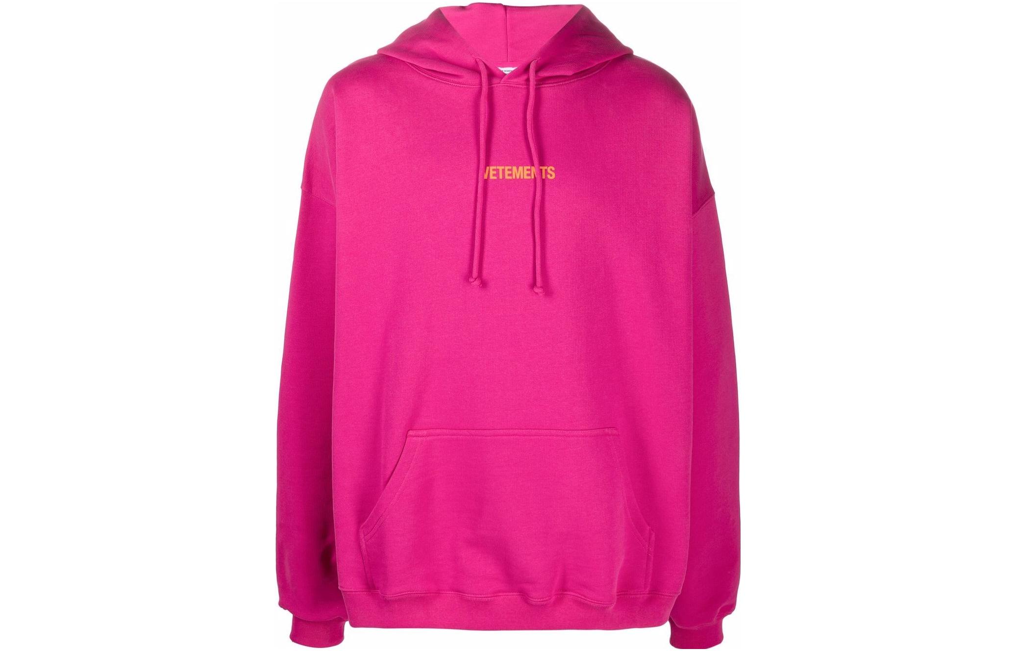 Vetements FW22 Pink Logo Print Hoodie Unisex Long Sleeve UE52TR380QHOT