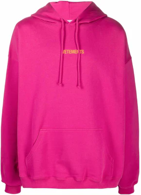 Vetements FW22 Pink Logo Print Hoodie Unisex Long Sleeve UE52TR380QHOT Buy Vetements FW22 Pink Logo Print Hoodie Unisex Long Sleeve UE52TR380QHOT