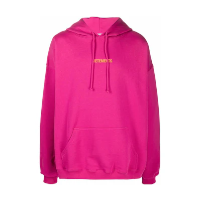 Vetements FW22 Pink Logo Print Hoodie Unisex Long Sleeve UE52TR380QHOT