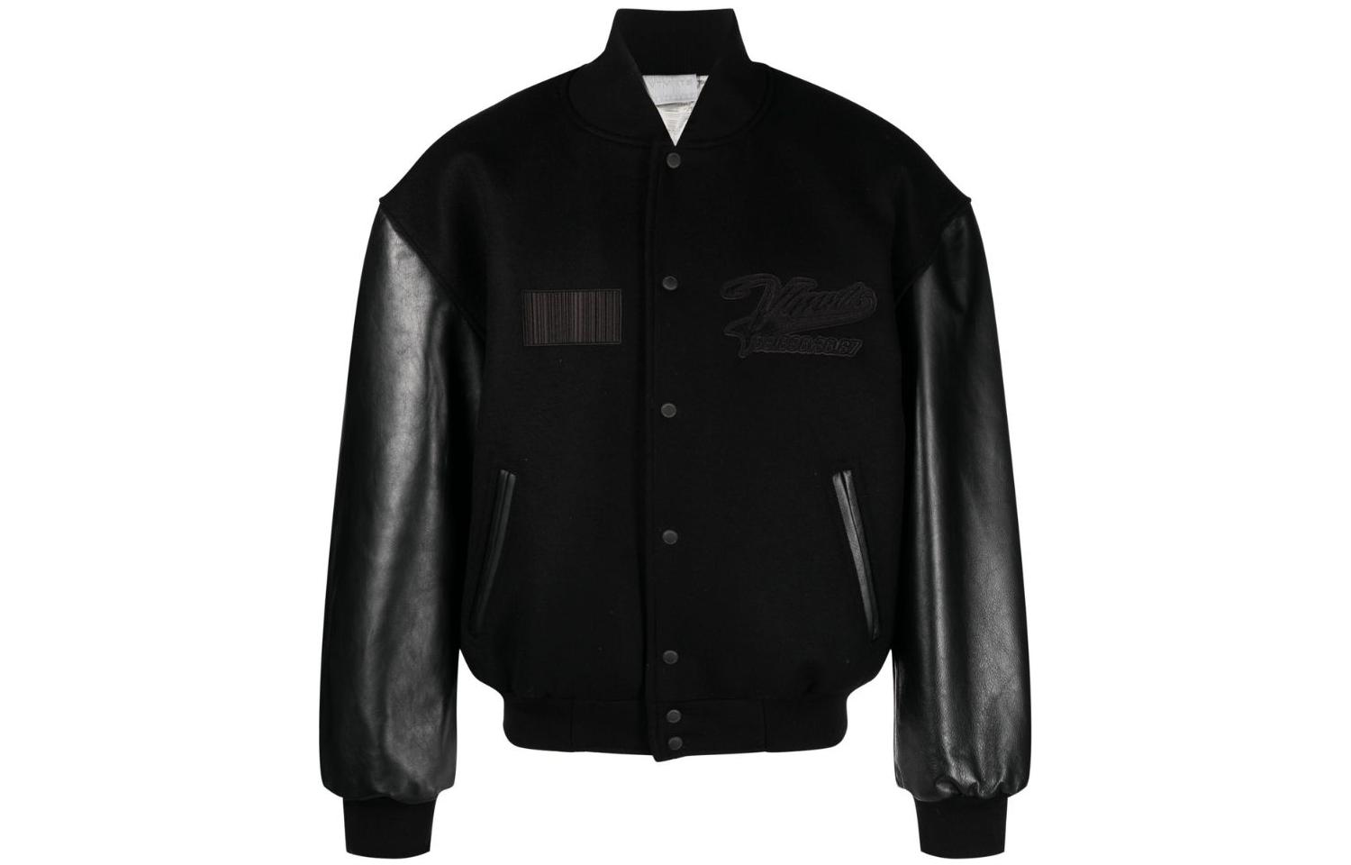 Vetements FW22 Spliced Solid Single-Breasted Jacket Black Long Sleeve VL14JA560BBLACK