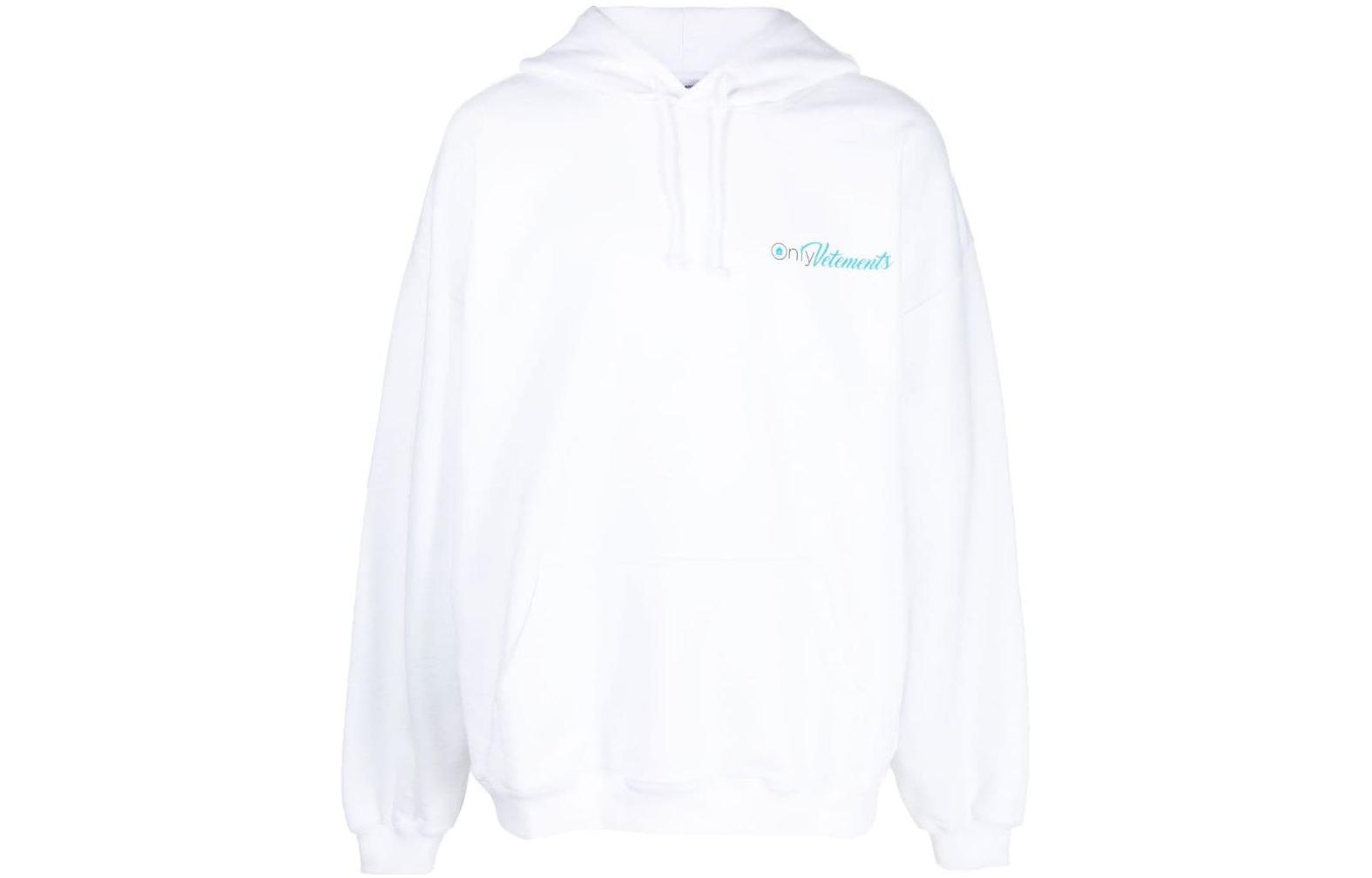 Vetements FW22 White Logo Print Hoodie UA53HD160W1605