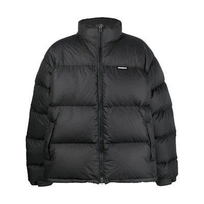 Vetements FW23 Black Logo Print High Collar Puffer Jacket Unisex UE54JA660BBLACK