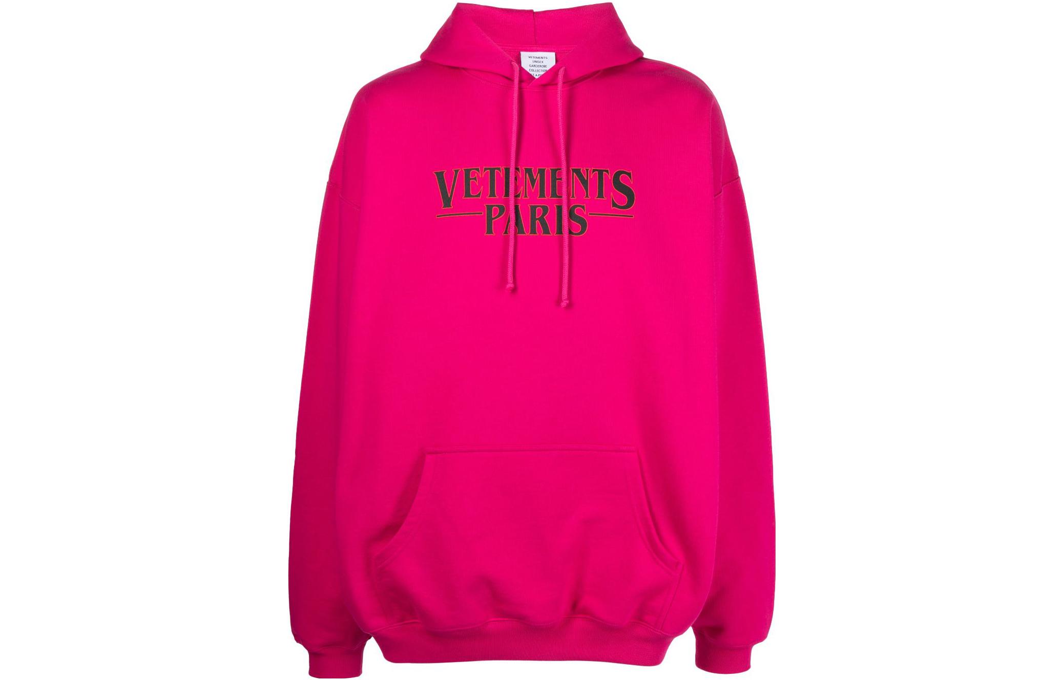 Vetements FW23 Colorblock Logo Hoodie Unisex Pink UE54HD500H