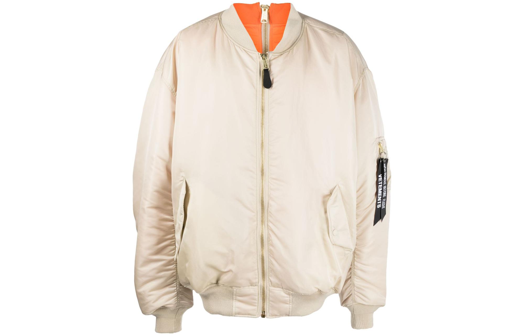 Vetements FW23 Double-Sided Zipper Pocket Loose Jacket Light Beige UE54JA680M