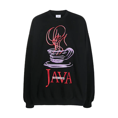 Vetements FW23 Graphic Print Crewneck Sweatshirt Unisex - Black UE54CW100B