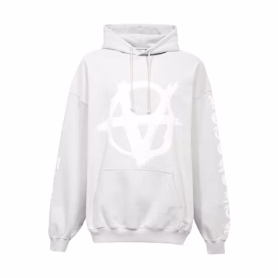 Vetements FW23 Letter Print Hoodie Gray/White Long Sleeve Pullover UE54HD260W-WHITE
