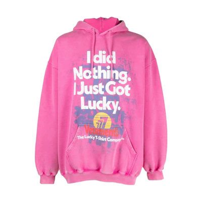 Vetements FW23 Pink Alphabet Logo Hoodie Unisex UE54HD540H