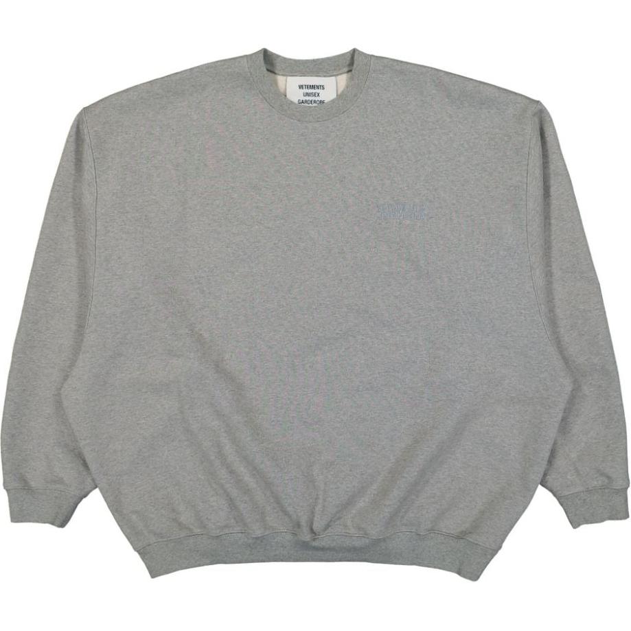 Vetements FW24 Multiblend Knit Texture Logo Crewneck Sweatshirt Grey UA65CW107G-GREY
