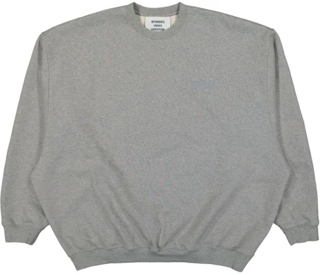 Vetements FW24 Multiblend Knit Texture Logo Crewneck Sweatshirt Grey UA65CW107G-GREY Buy Vetements FW24 Multiblend Knit Texture Logo Crewneck Sweatshirt Grey UA65CW107G-GREY