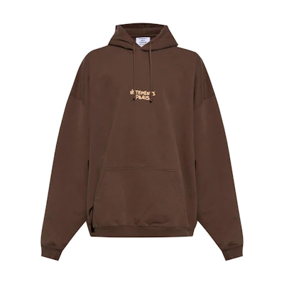 Vetements FW24 Printed Oversized Hoodie Chocolate Brown Long Sleeve UA65HD490E-BROWN