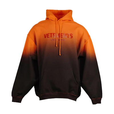 Vetements Gradient Orange Letter Print Oversized Hoodie Men UE54HD200O