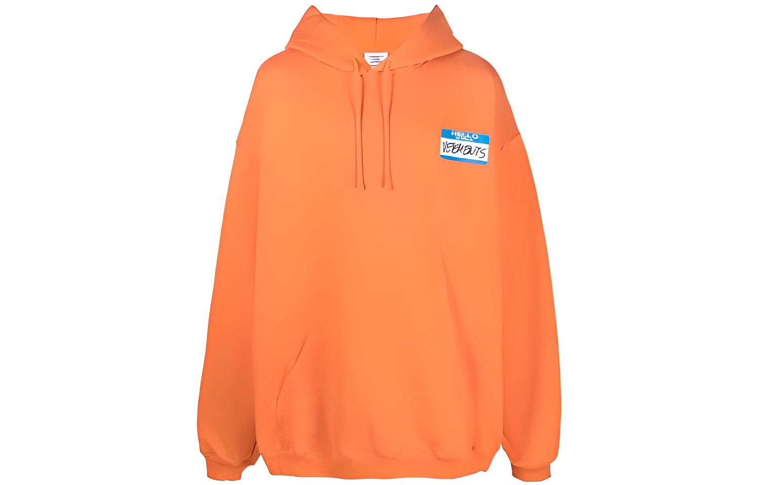 Vetements Graphic Print Orange Hoodie Unisex Long Sleeve UA52TR710-XORANGE