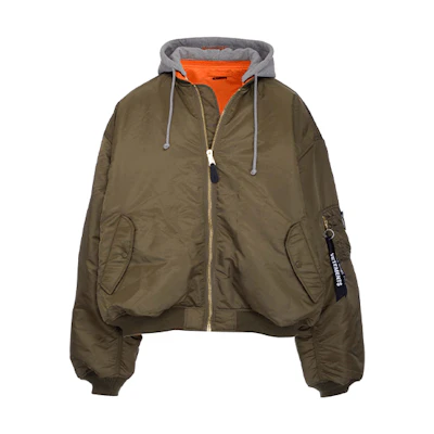 Vetements Green Colorblock Reversible Hooded Jacket UE52JA220GGREEN-ORANGE
