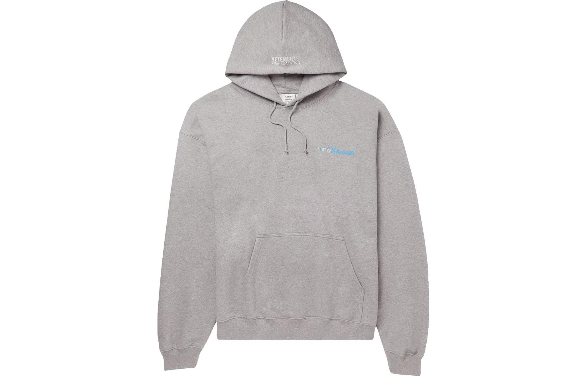 Vetements Grey Hoodie with Logo Print UA53HD160G-GREY
