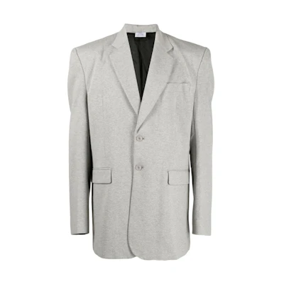 Vetements Grey Solid Single-Breasted Blazer Jacket Unisex UE54JA540G-GREY