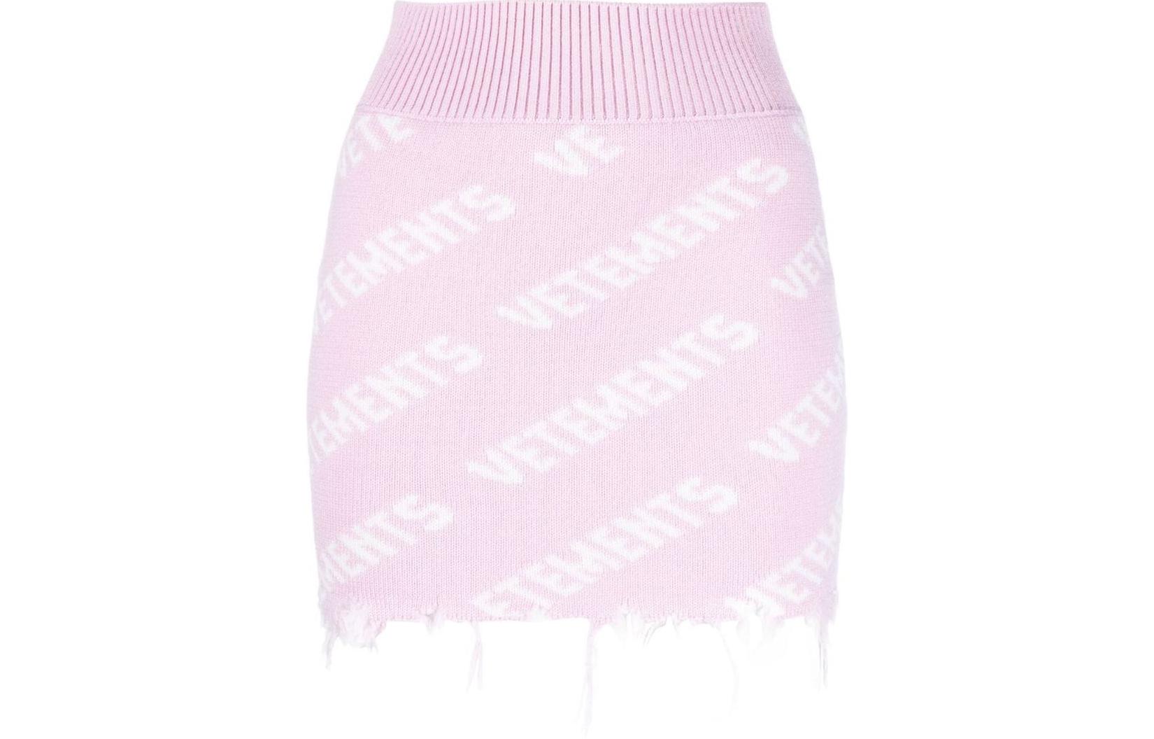 Order Vetements Jacquard Logo Skirt Merah Jambu WE63KN280P-9700