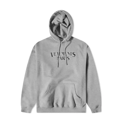 Vetements Letter Graphic Pullover Hoodie Grey - UE54HD500G
