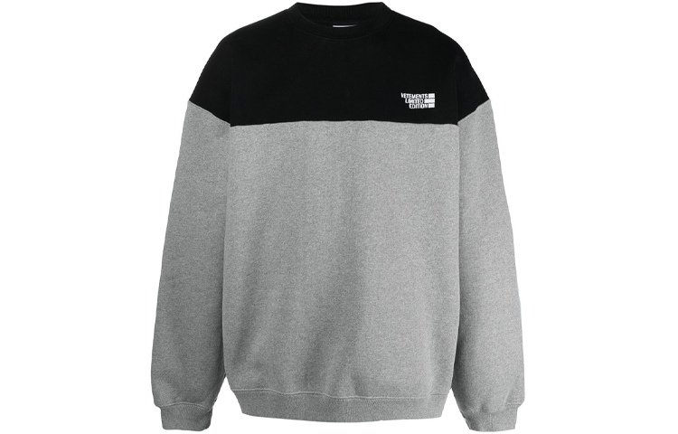 Vetements Letter Logo Crewneck Pullover Sweatshirt Men’s Grey UAH21TR527