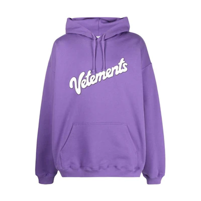 Vetements Letter Logo Print Hoodie Light Purple UA63HD321U-1302
