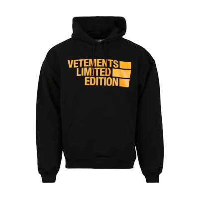 Vetements Letter Logo Print Pullover Hoodie Black UE52TR400X-BLAC