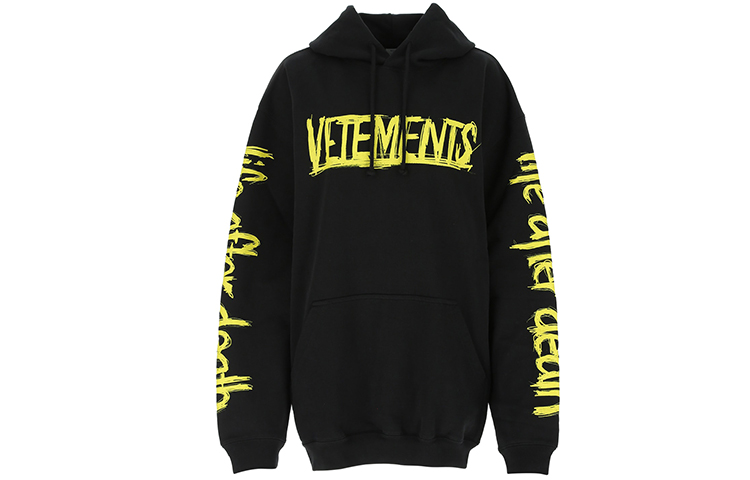 Vetements Letter Print Oversized Sweatshirt Unisex Black. UAH21TR632-BLACK