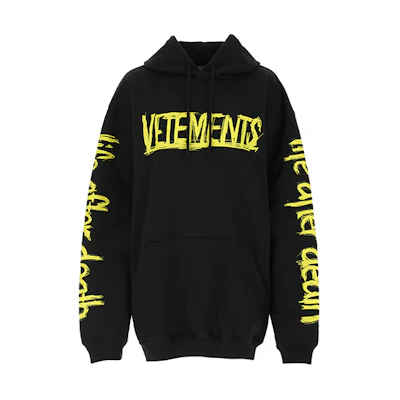 Vetements Letter Print Oversized Sweatshirt Unisex Black. UAH21TR632-BLACK