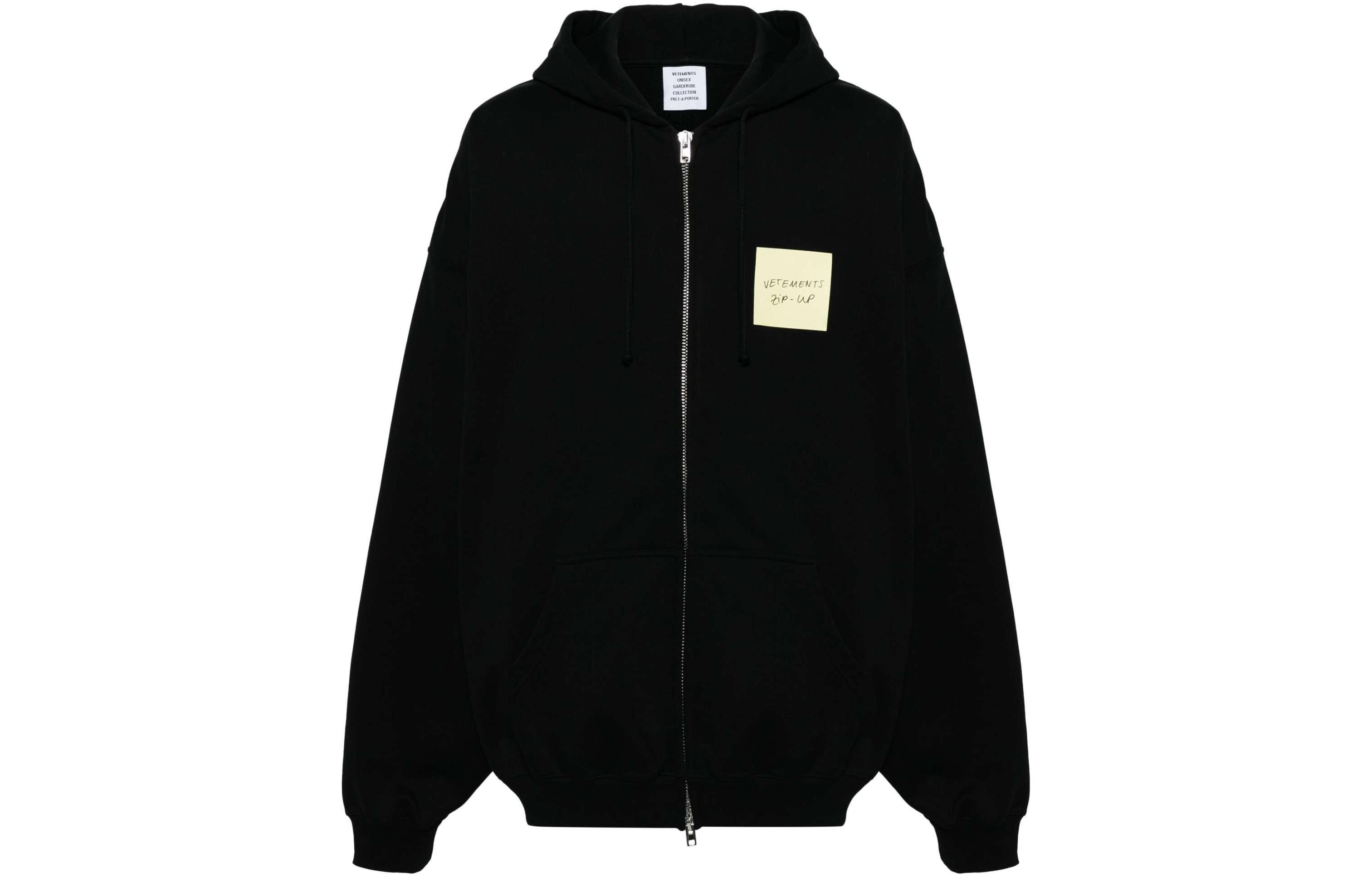 Vetements Logo Appliqué Zip-Up Hoodie Black UE64HD140B