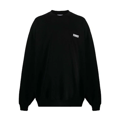 Vetements Logo Embroidered Crewneck Sweatshirt Black Casual Wear UE64CW100B