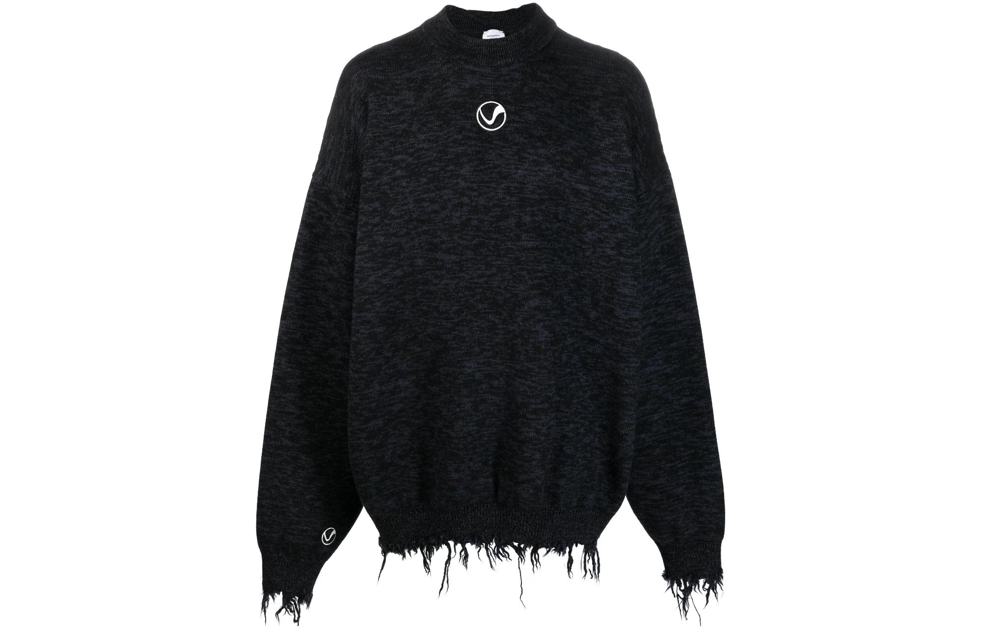 Vetements Logo Embroidered Oversized Sweatshirt Black UE63KN460B