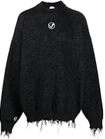 Vetements Logo Embroidered Oversized Sweatshirt Black UE63KN460B Vetements Logo Embroidered Oversized Sweatshirt Black UE63KN460B