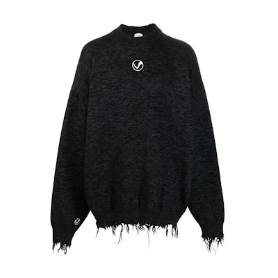 Vetements Logo Embroidered Oversized Sweatshirt Black UE63KN460B