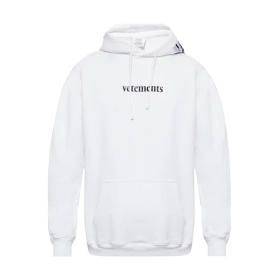 Vetements Logo Patch White Hoodie Fashion. SS20TR311-WHITE