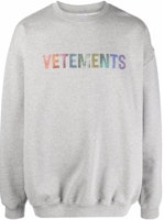 Vetements Logo Print Crewneck Pullover Sweatshirt Unisex Gray. UE52TR520GGREY Vetements Logo Print Crewneck Pullover Sweatshirt Unisex Gray. UE52TR520GGREY