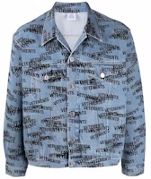 Vetements Logo Print Denim Jacket Unisex Blue. UE52JA180N-LIGHT Vetements Logo Print Denim Jacket Unisex Blue. UE52JA180N-LIGHT