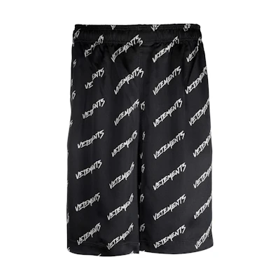 Vetements Logo Print Elastic Waist Shorts Unisex Black. UE52PA260W-2661