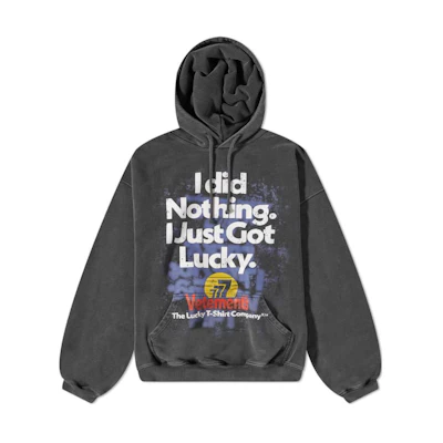 Vetements Logo Print Hoodie Pullover Long Sleeve Men’s Dark Grey UE54HD540B