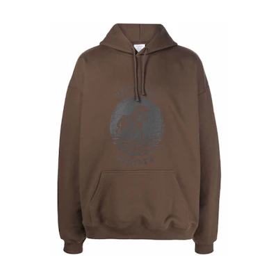 Vetements Logo Print Hoodie Unisex Brown UE52TR430C-BROWN
