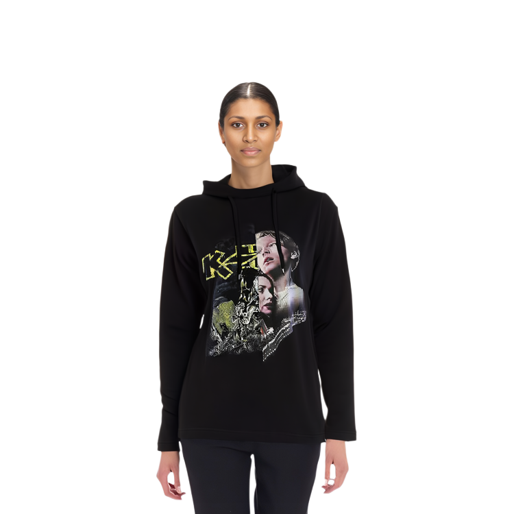 Sizing ヴェトモン ロゴプリント オーバーサイズ プルオーバースウェットシャツ ユニセックス ブラック WAH18TR4-BLACK