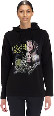 ヴェトモン ロゴプリント オーバーサイズ プルオーバースウェットシャツ ユニセックス ブラック WAH18TR4-BLACK Sizing ヴェトモン ロゴプリント オーバーサイズ プルオーバースウェットシャツ ユニセックス ブラック WAH18TR4-BLACK