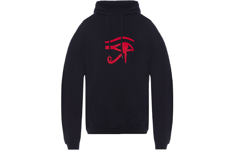 Vetements Logo Print Unisex Black Hoodie WSS18TR25-BLACK