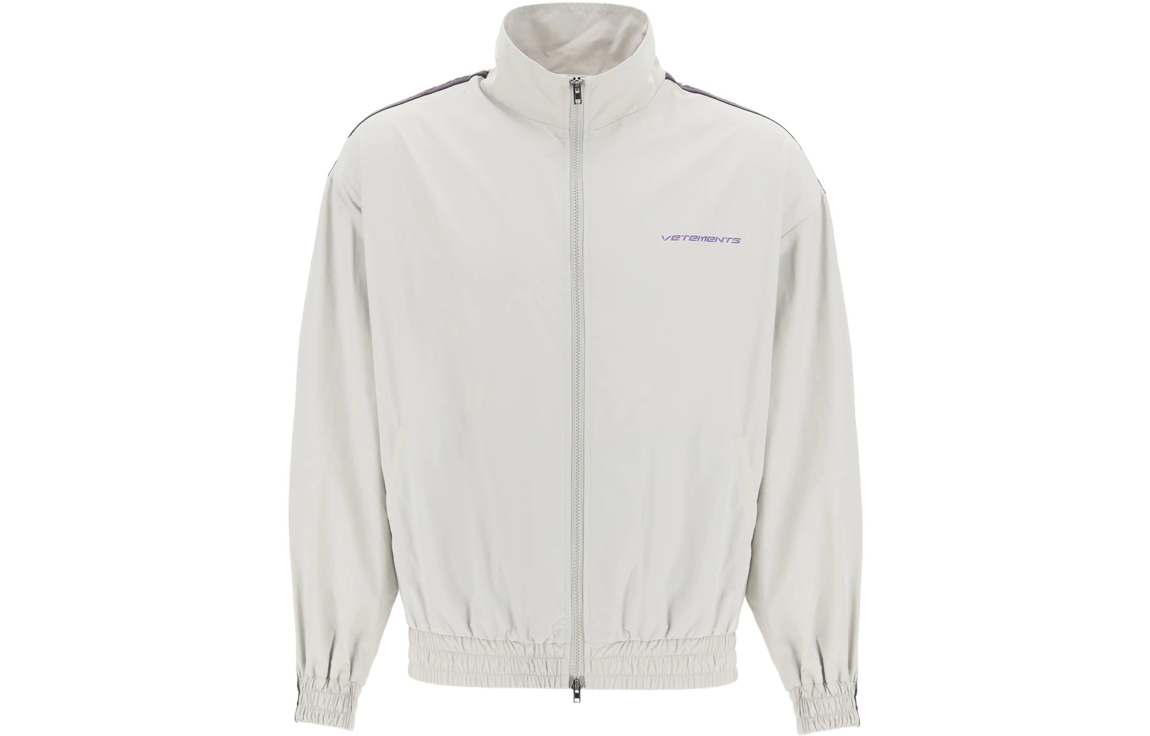 Vetements Logo Print Zip-Up High Collar Jacket Men’s Grey UA52JA100G-1324