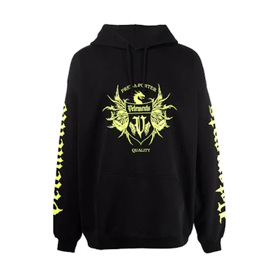 Vetements Logo Printed Hoodie Black UA52TR900X-BLACK
