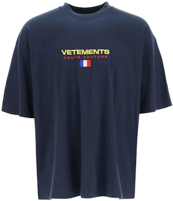 Vetements 深蓝色短袖标志印花T恤 时尚款式 UE52TR240N-1610 Order Vetements 深蓝色短袖标志印花T恤 时尚款式 UE52TR240N-1610