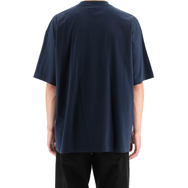 Shop Vetements 深蓝色短袖标志印花T恤 时尚款式 UE52TR240N-1610