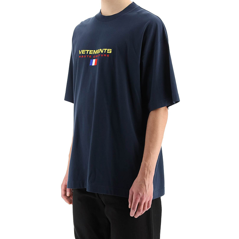 Purchase Vetements 深蓝色短袖标志印花T恤 时尚款式 UE52TR240N-1610