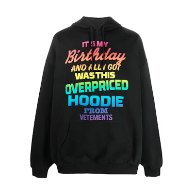 Vetements Logo Slim Fit Hoodie Black UE54HD280B-BLACK