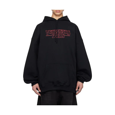 Vetements Oversized Black Printed Long Sleeve Sweatshirt Men Black 232669M202026