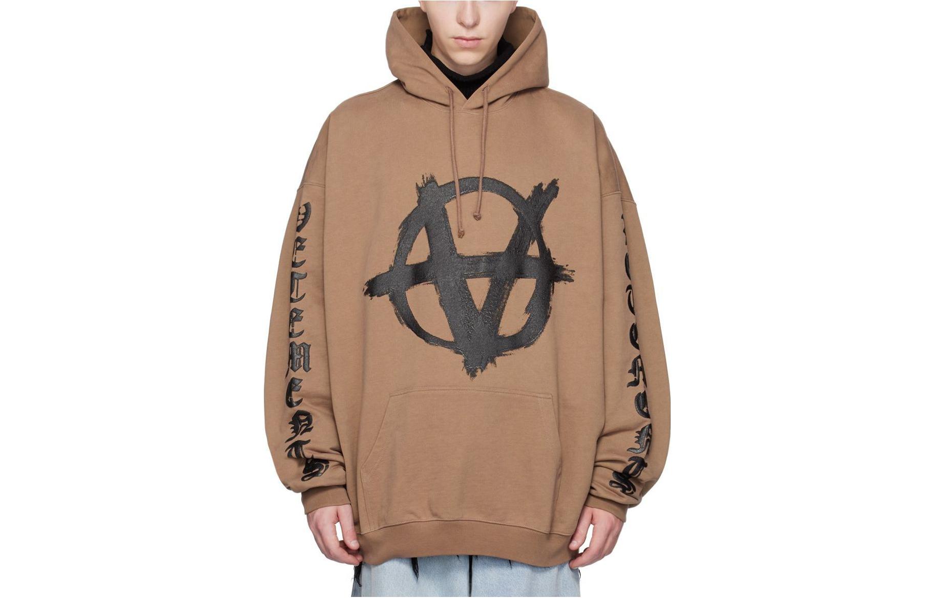 Vetements Oversized Comfortable Hoodie Men’s Taupe Brown 232669M202012