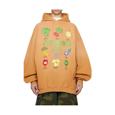 Vetements Oversized Comfortable Hoodie Menswear Beige Yellow Brown 232669M202018